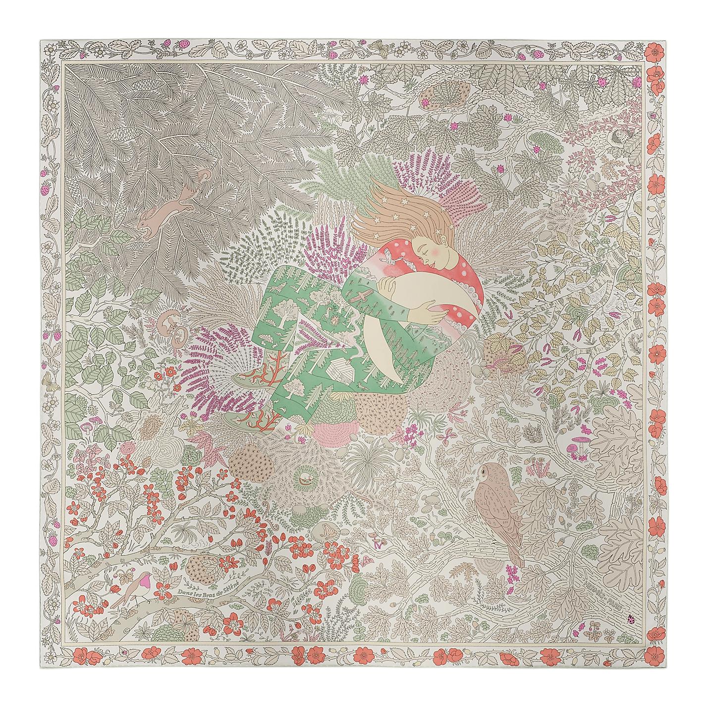Женский платок Hermes Silk (светло-зеленый)