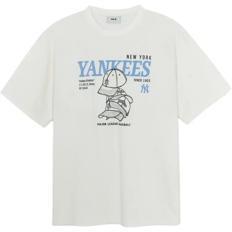 MLB T-Shirts Men's White Crew Neck
