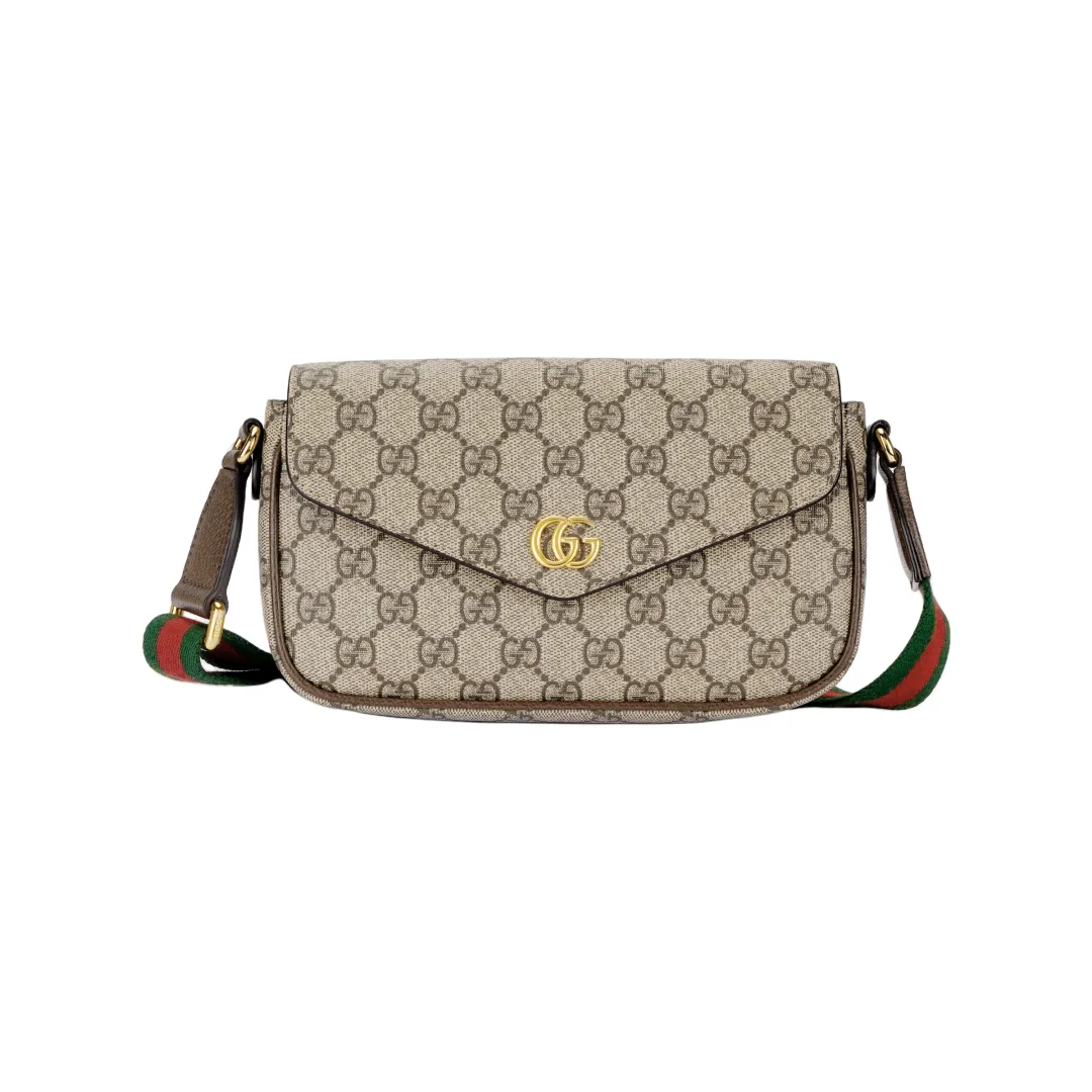 GUCCI Ophidia Canvas With Leather Shoulder Bag, Crossbody Bag Mini Women's Brown