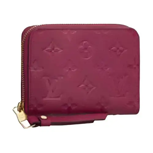 LOUIS VUITTON Leather Coin Purse Wallet Women's Red