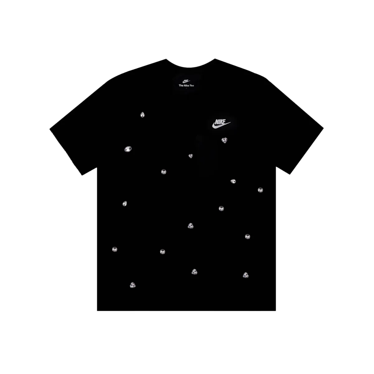 Nike Swoosh T-Shirts Men's Black Crew Neck Moderate