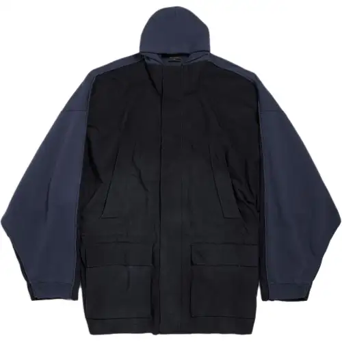Balenciaga SS25 Parka Coat Regular Fit Men's Black