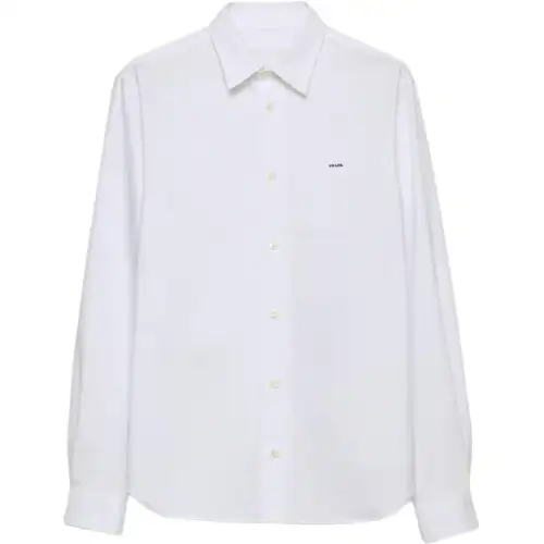 PRADA Shirts Men's White Lapel Moderate Other