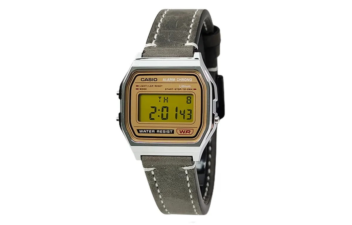 CASIO Custom Collection Quartz Movement Genuine Leather Strap Watch Men's Watches Gold Dial