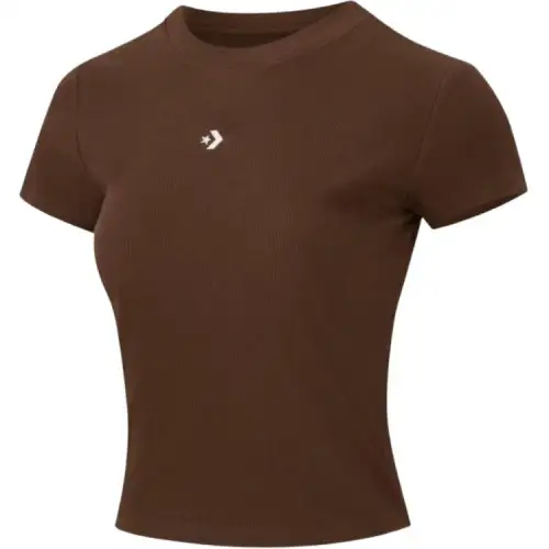 Converse T Shirts Women's Brown Crew Neck Moderate