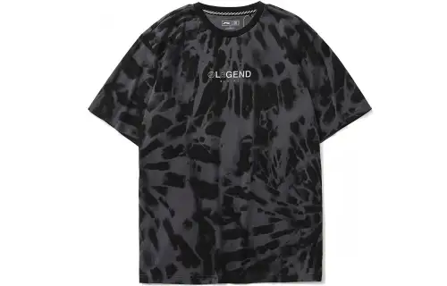 Li Ning T Shirts Men's Black Crew Neck Moderate Straight Fit