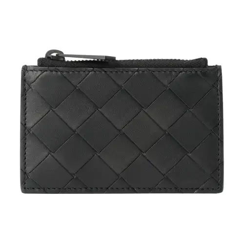 Bottega Veneta Leather Card Holder Men's Black