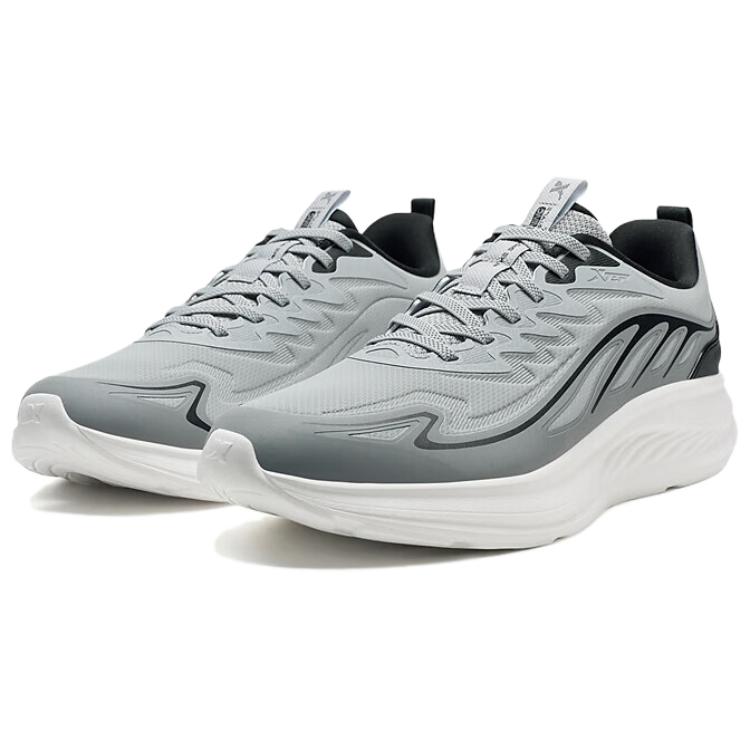 XTEP Cushioning Coverage Low top Casual Running Shoes Men’s Ash Gray Smoke Gray Black