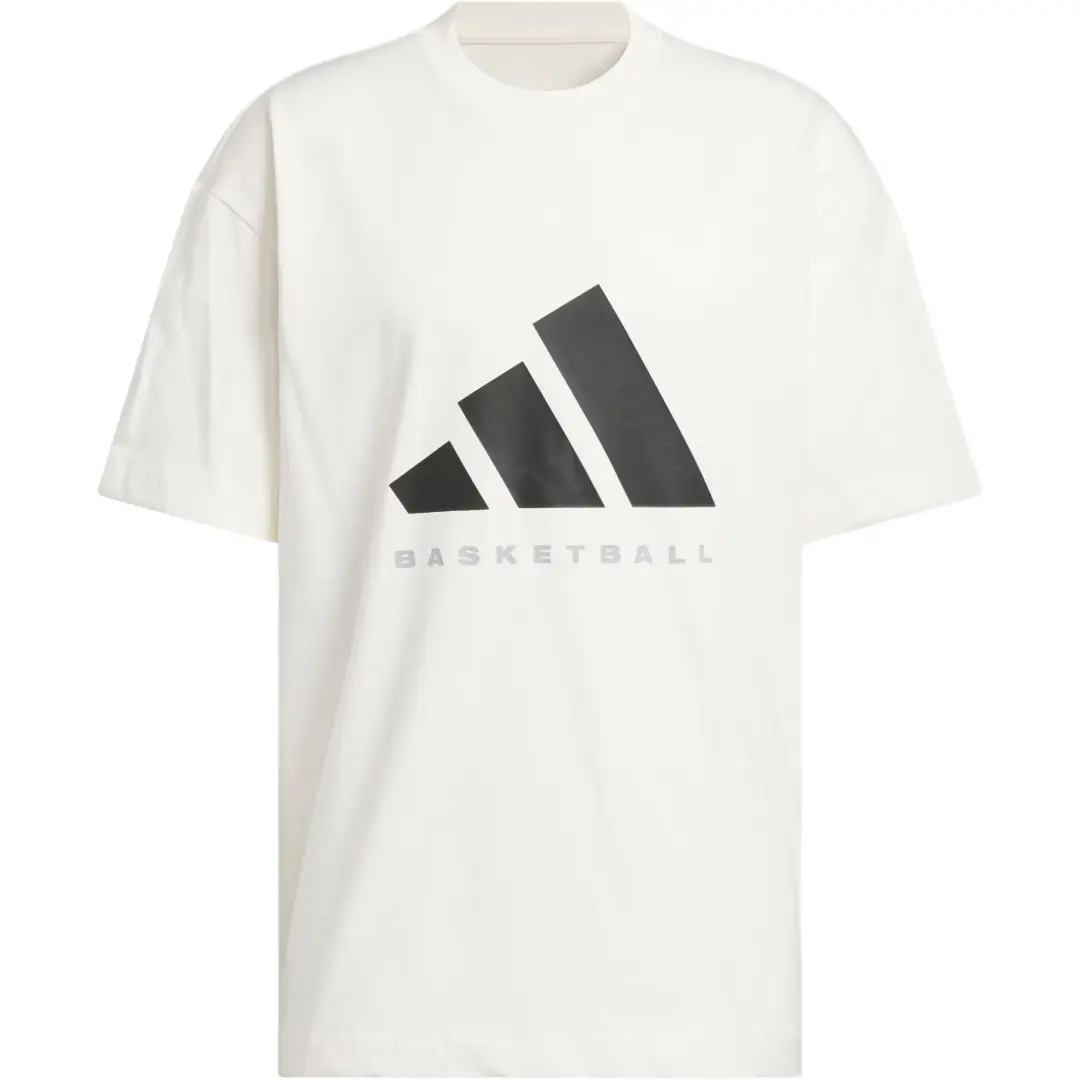 Adidas basketball logo-print T-shirt