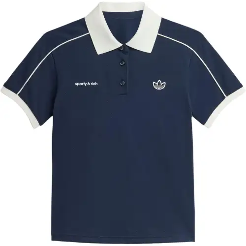 Adidas Originals x SPORTY & RICH Polo Shirt Japan Version Women's Marine Blue