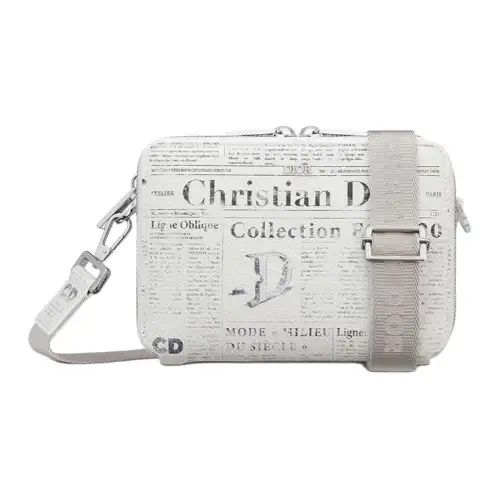 DIOR Daniel Arsham Collaboration Grain Calfskin Crossbody Bag, Shoulder Bag Men's White
