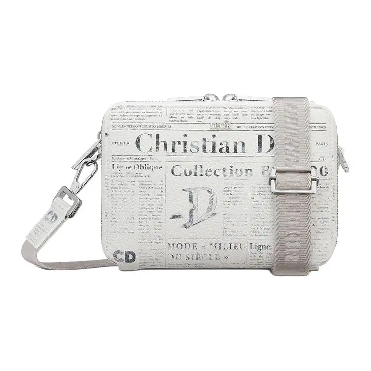 DIOR Daniel Arsham Collaboration Grain Calfskin Crossbody Bag, Shoulder Bag Men's White