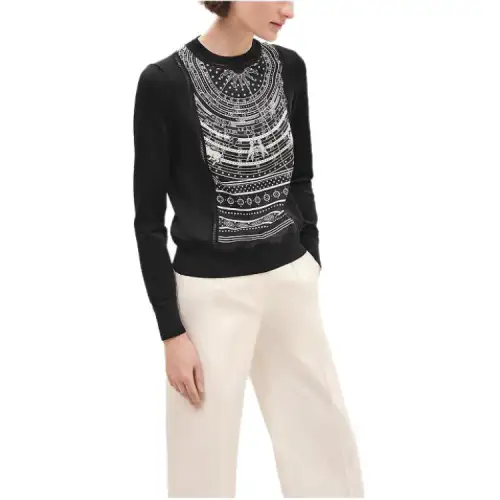 HERMES Knitwear Women's Black Crew Neck Moderate Other