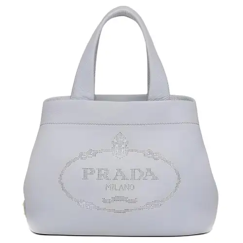 PRADA Leather Handbag Women's Gray