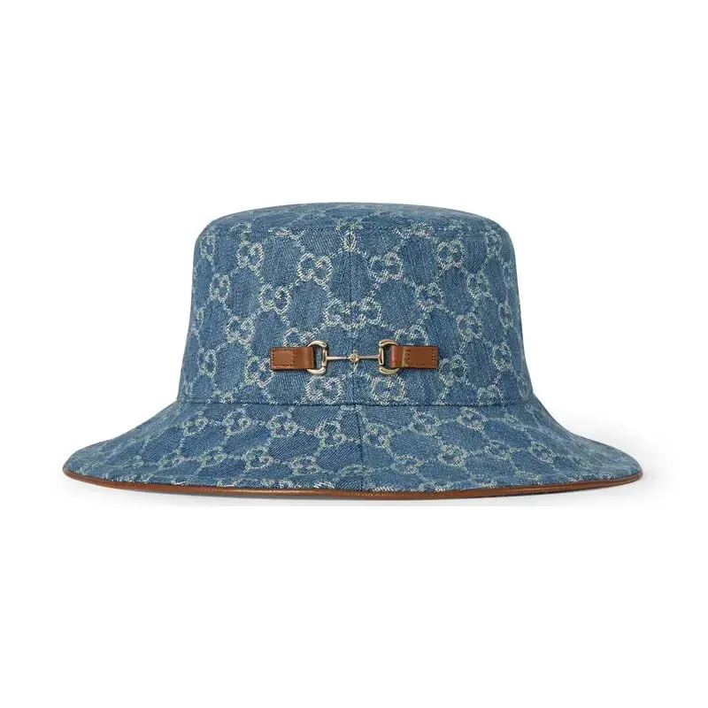 GUCCI Horsebit Gg Denim Bucket Hat