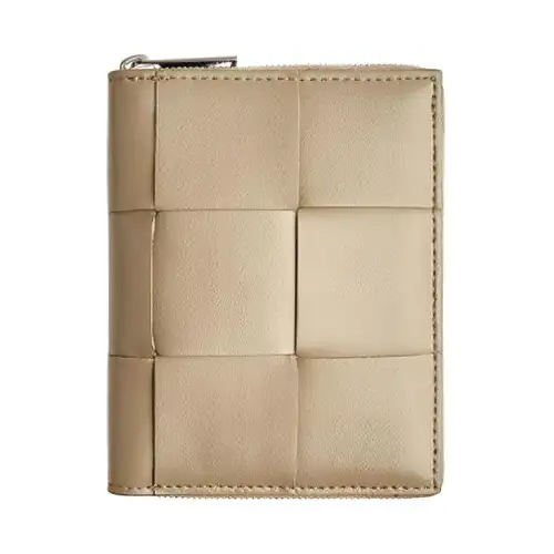 Bottega Veneta Cow Leather Wallet Mini Men's Taupe