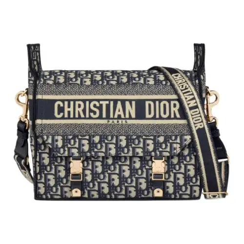DIOR DiorCamp Fabric Shoulder Bag Medium Women's Blue