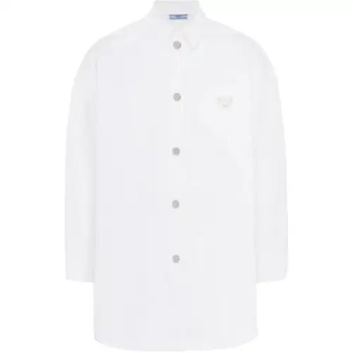 PRADA Shirts Women's White Pointed Collar Moderate Other
