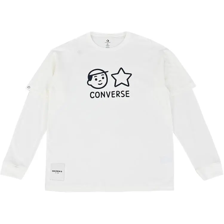 Converse T-Shirts Unisex White Crew Neck Moderate