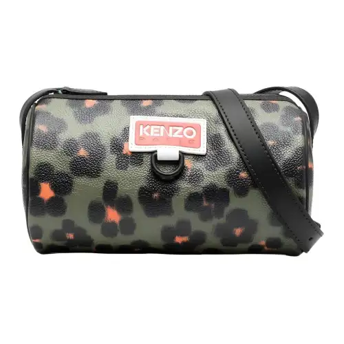 KENZO Tube Leopard Printed Zipped Crossbody Bag