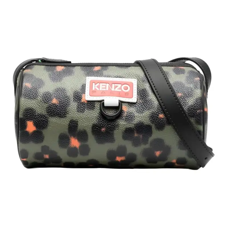 KENZO Tube Leopard Printed Zipped Crossbody Bag