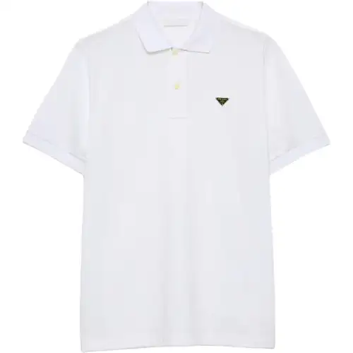 PRADA Polo Shirts Men's White Polo Collar Moderate