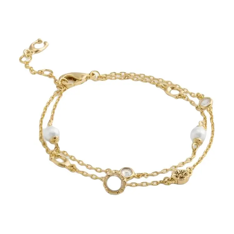 COACH Pearl, Brass Plated, Glass, Cubic, Zircon, Crystal Bracelets Women's Gold