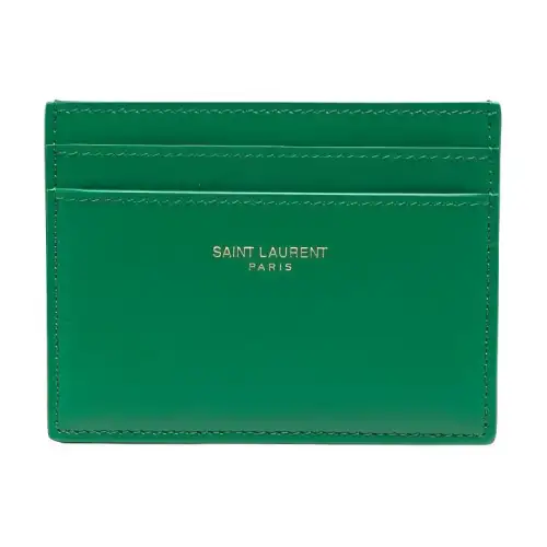 SAINT LAURENT Calfskin Card Holder Card Holder Women's Green