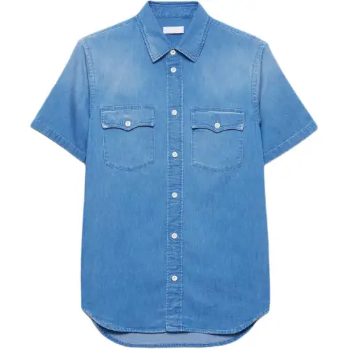 Prada bleached denim pocket shirt