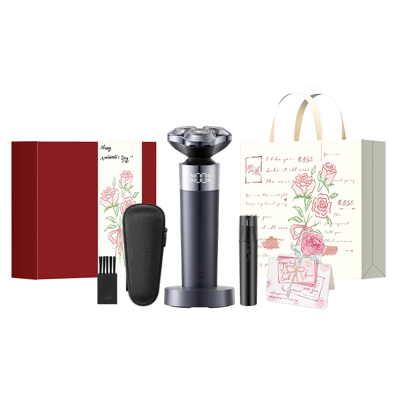Xiaomi S302 Rotary Electric Shaver Upgraded Model Comes with Storage Bag Base Portable for Travel and No Disassembly Full Body Waterproof Induction Speed LED Screen Display
