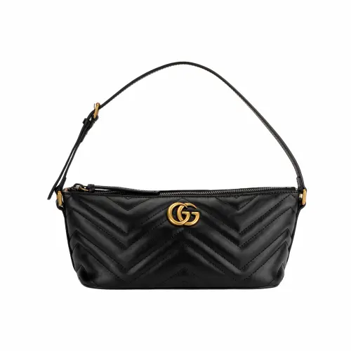 GUCCI GG Marmont Leather Handbag, Shoulder Bag Women's Black