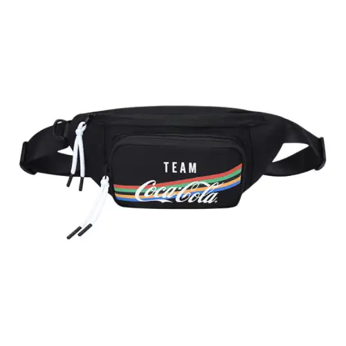 Anta X Coca Cola Collaboration Oxford Crossbody Bag, Fanny Pack Unisex Black