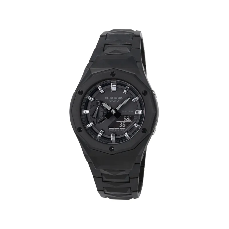 CASIO Custom Collection Electronic Movement Stainless Steel Strap Watch Unisex Black Dial