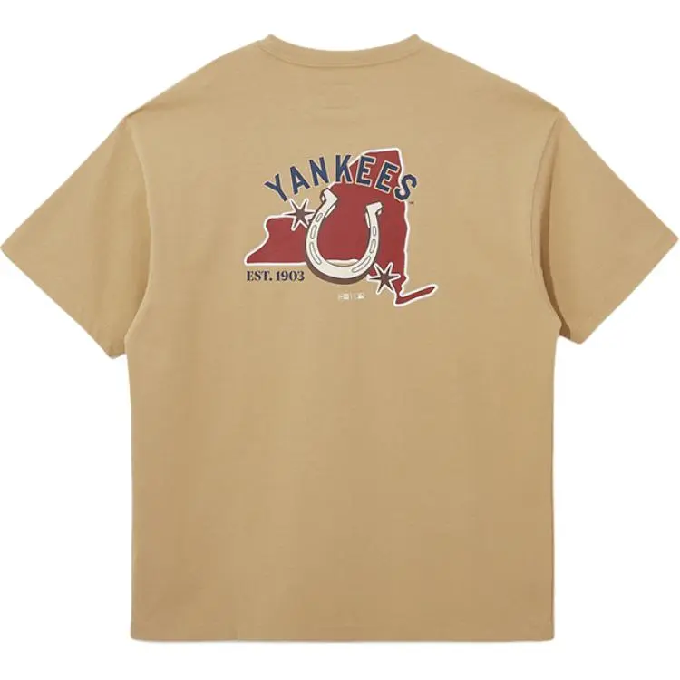 New Era T-Shirts Unisex Khaki Crew Neck