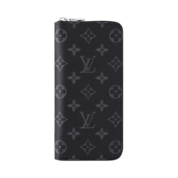 LOUIS VUITTON Vertical Zippy Wallet Monogram Eclipse Black/Gray