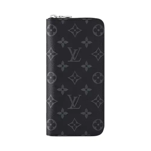 LOUIS VUITTON Vertical Zippy Wallet Monogram Eclipse Black/Gray