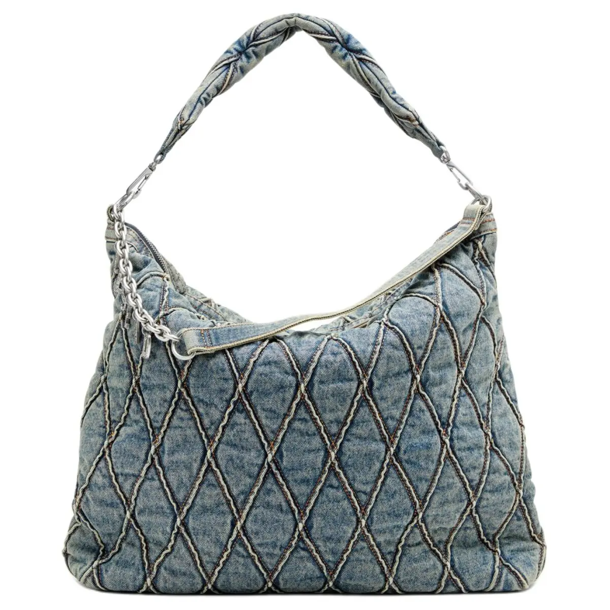 Diesel quilted chain-embellished shoulder bag