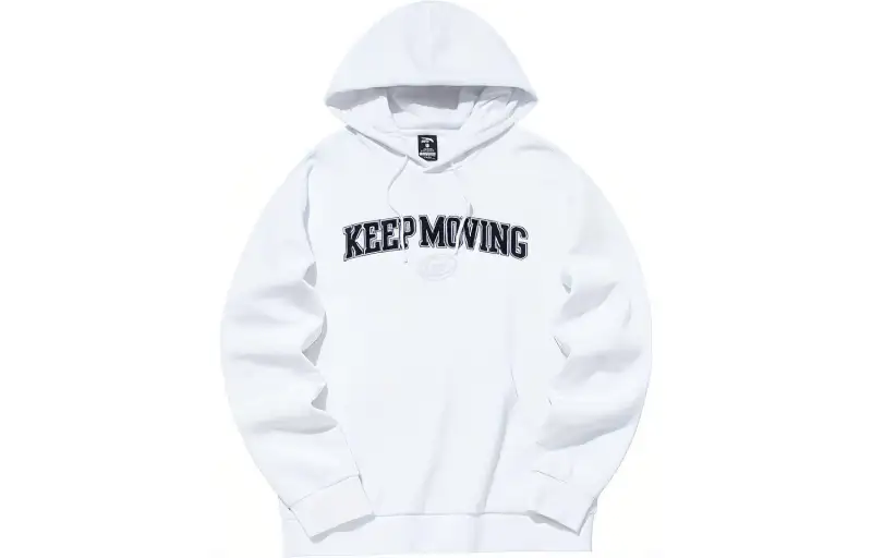 ANTA Life Collection Sweatshirts Men's Snowflake White Hooded Thickened Regular