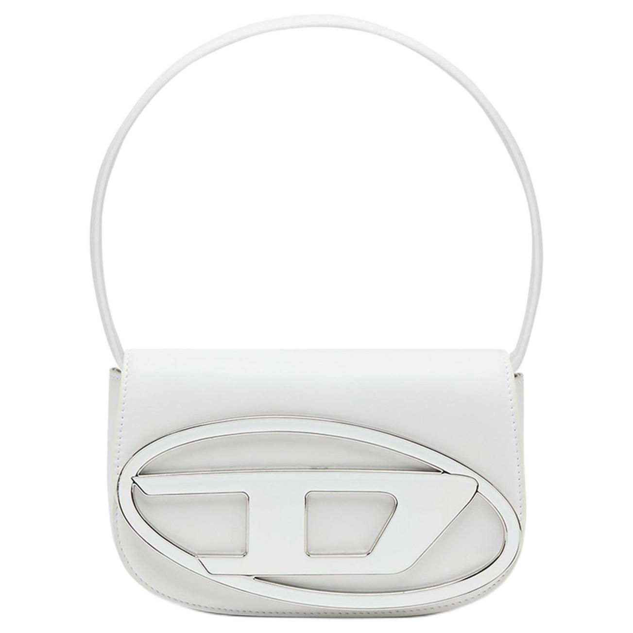 DIESEL Слово Женский логотип украшенный регулируемый плечевой ремешок популярный Универсальный кожаный Динг пакет портативный один плечо пакет общепринятый женский белый