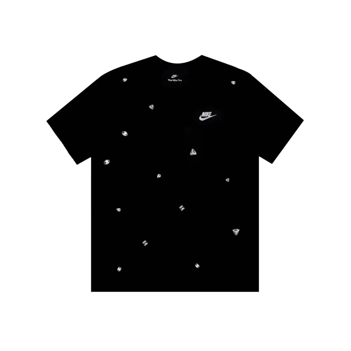 Nike Swoosh T-Shirts Men's Black Crew Neck Moderate