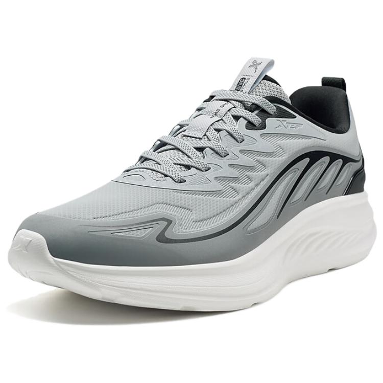 XTEP Cushioning Coverage Low top Casual Running Shoes Men’s Ash Gray Smoke Gray Black