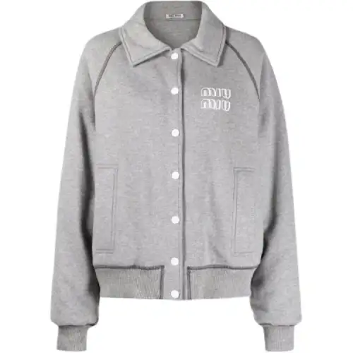 MIU MIU Jackets Women's Gray Lapel Moderate Other