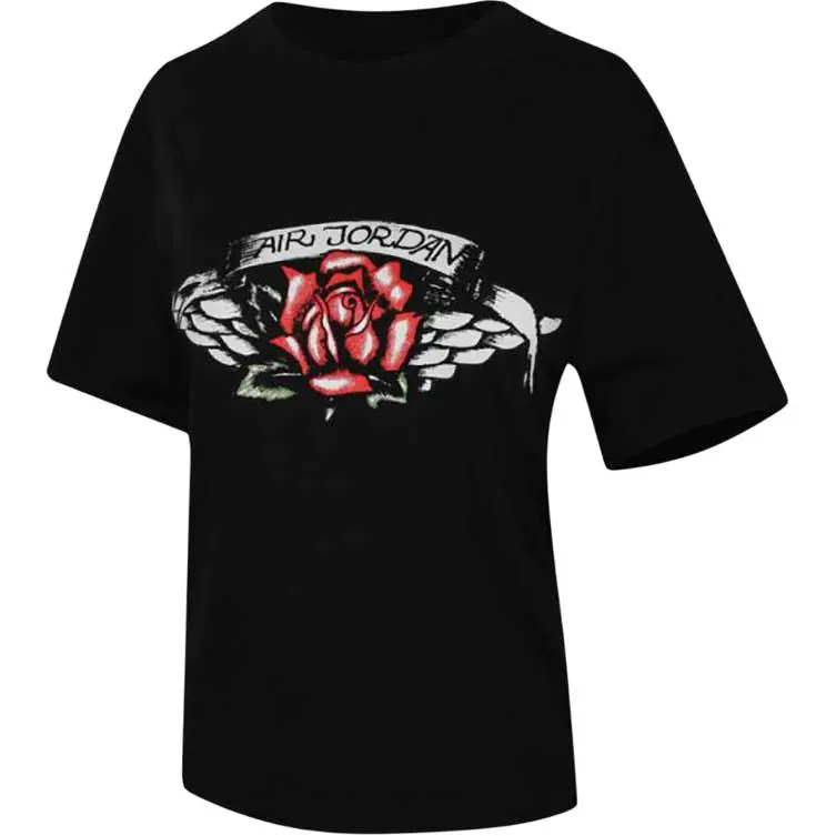 Jordan T-Shirts Women's Black Crew Neck Moderate