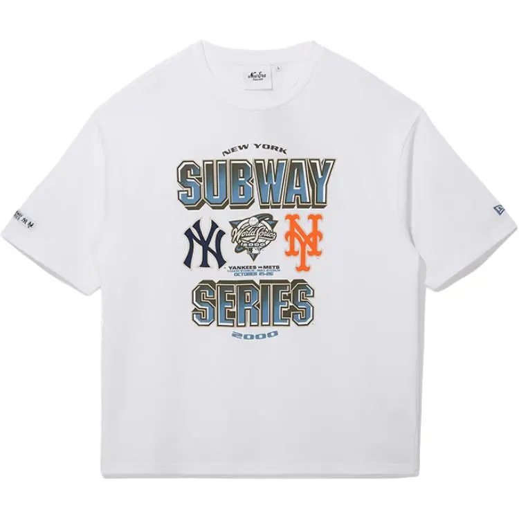 New Era T-Shirts Unisex White Crew Neck Moderate Straight Fit