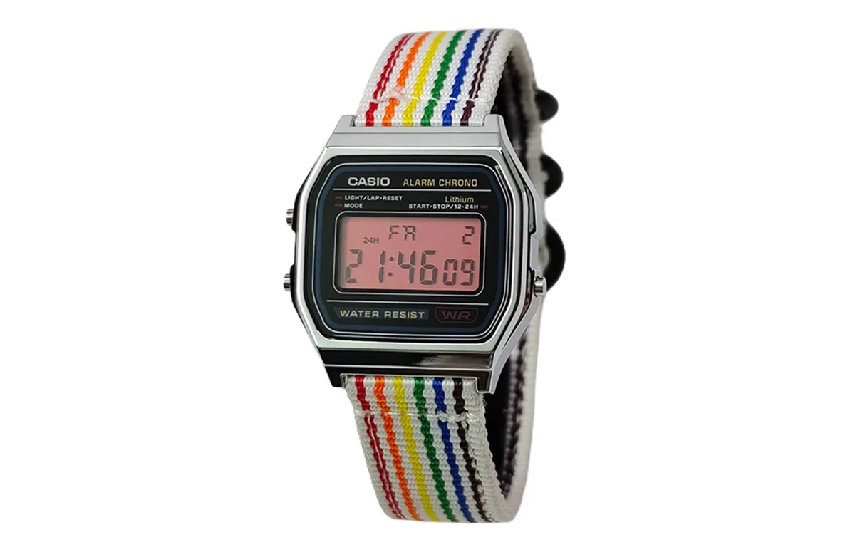 CASIO Custom Collection Quartz Movement Nylon Strap Watch Unisex Black Dial