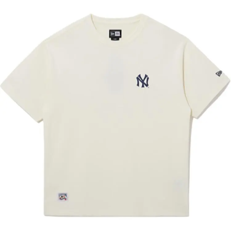 New Era T-Shirts Unisex Ivory White Crew Neck