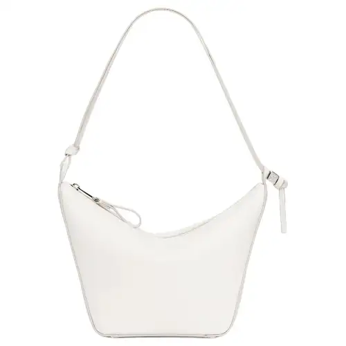 LOEWE Hammock Hobo Cow Leather Hobo Bag, Handbag, Shoulder Bag Mini Women's White