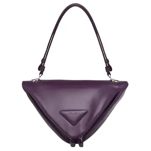 PRADA Smooth Leather Shoulder Bag, Crossbody Bag, Handbag Regular Women's Violet Purple