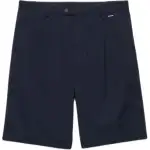 Prada logo-embroidered front-pleated shorts
