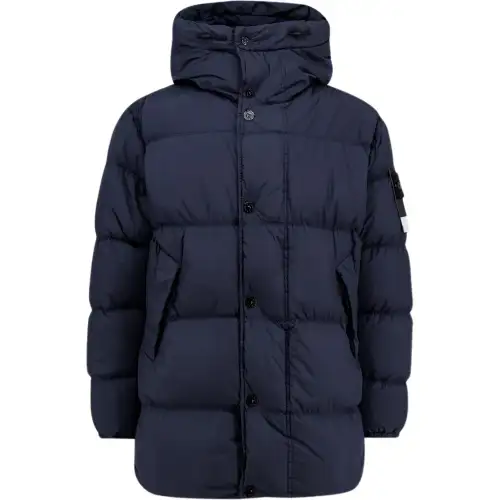 STONE ISLAND Logo Patch Hooded Coat